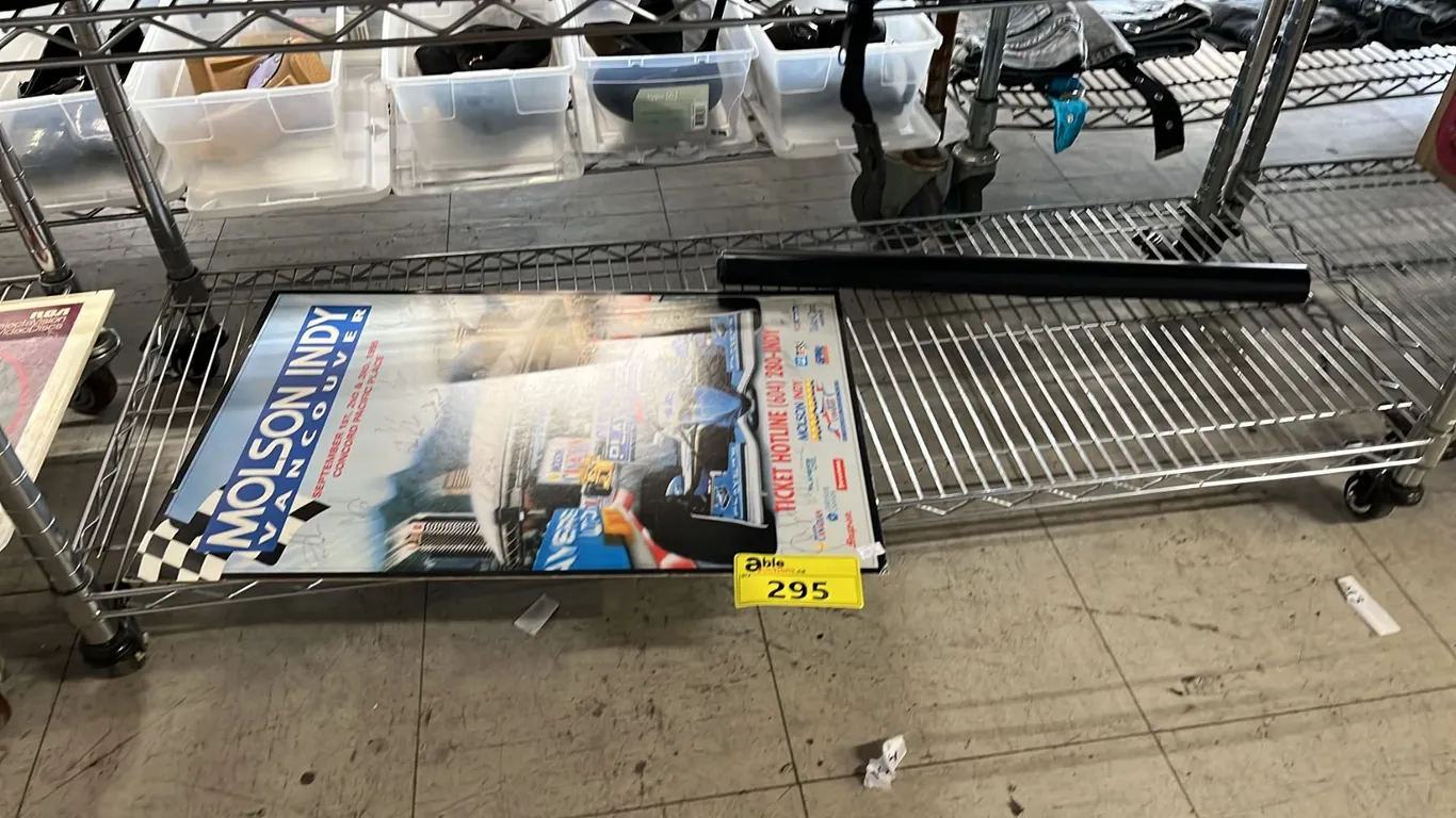AUTOGRAPHED 1995 MOLSEN INDY VANCOUVER POSTER & ROYAL TYRRELL MUSEUM "ICE AGES" POSTER