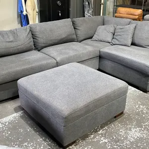 3-PC FABRIC SECTIONAL SOFA WITH STORAGE OTTOMAN (OTTOMAN DOES NOT FULLY OPEN)