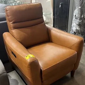 LEATHER ELECTRIC RECLINER (MISSING POWER CORD, UNKNOWN WORKING CONDITION)