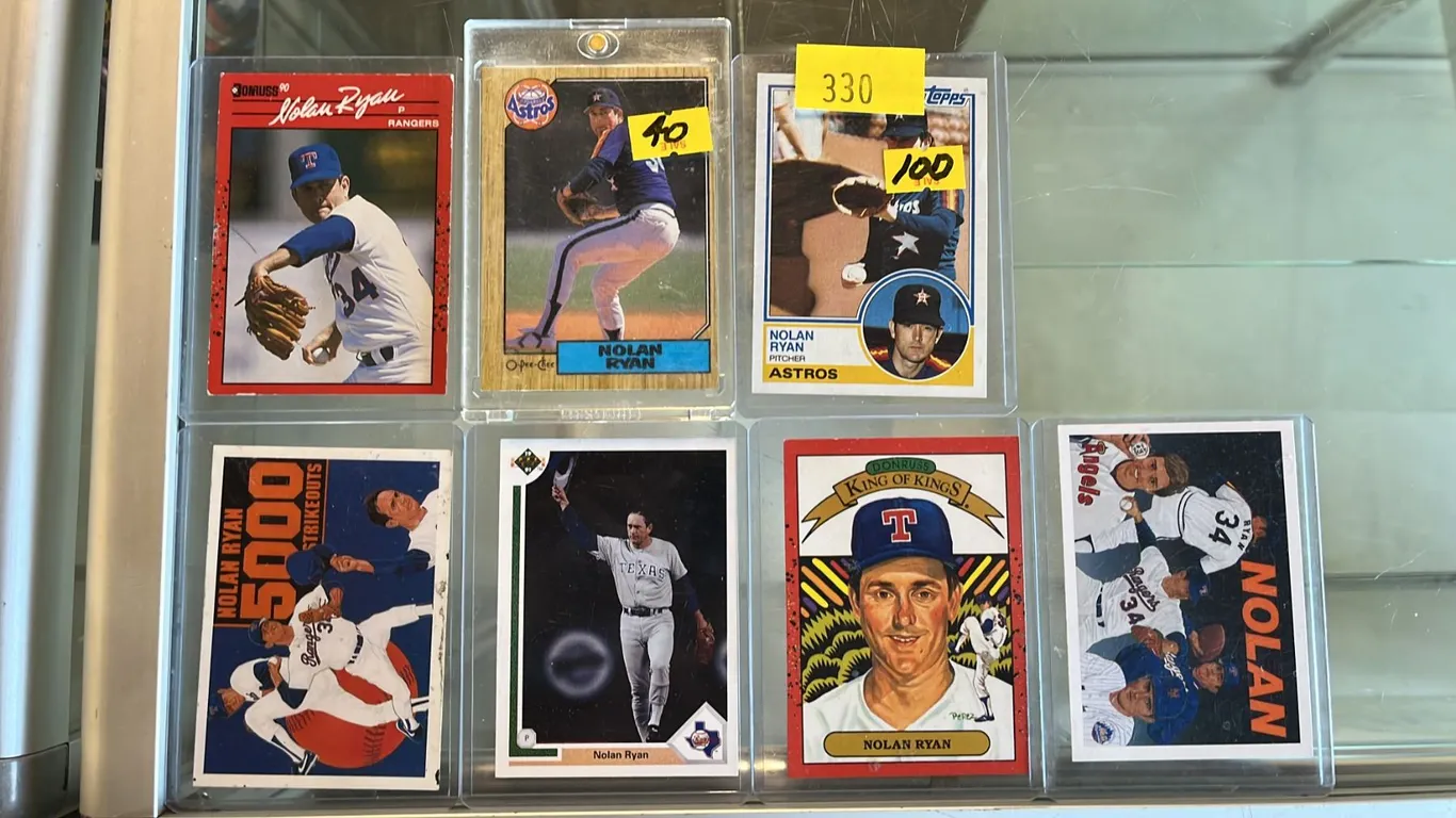 (7) ASSORTED NOLAN RYAN BASEBALL TRADING CARDS