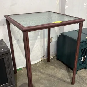 FROST GLASS TOP PATIO BAR HEIGHT TABLE 30" X 30" X 39"