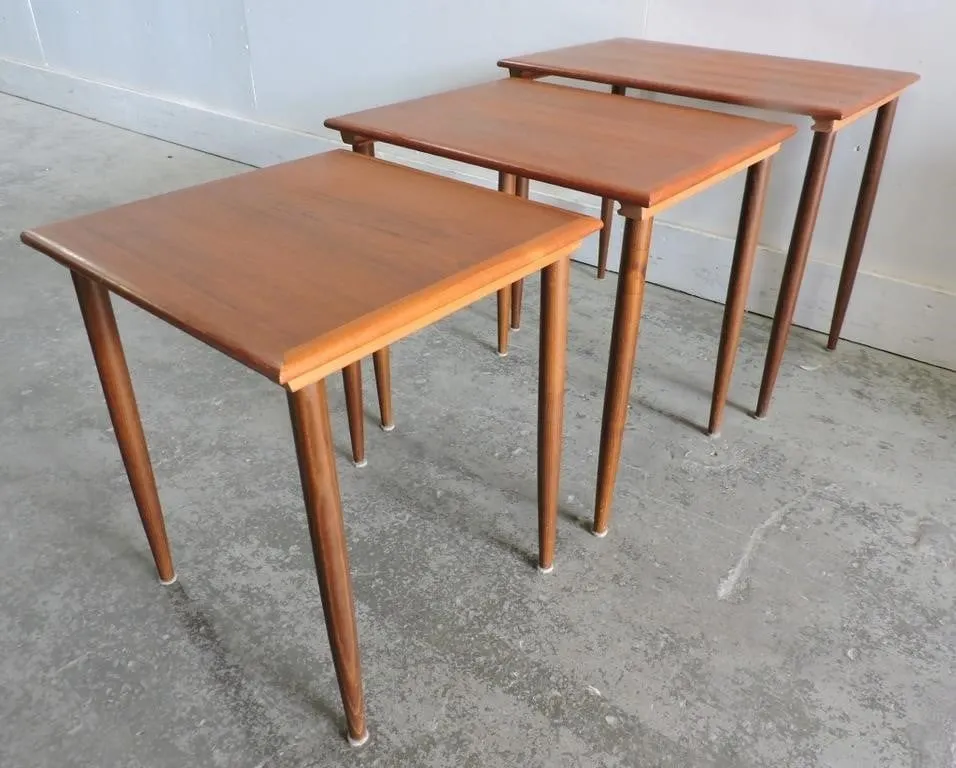 MCM TEAK NESTING SIDE TABLES