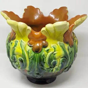 Large Late 19th C Bretby Art Pottery Jardinière