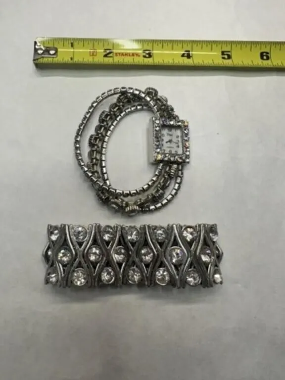 Rhinestone Stretch Watch & Bracelet