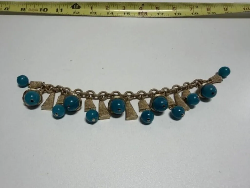 Mid Century cha cha fringe drop charms bracelet