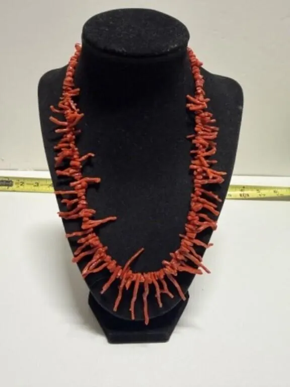 Red Branch Faux? Coral Necklace 18"