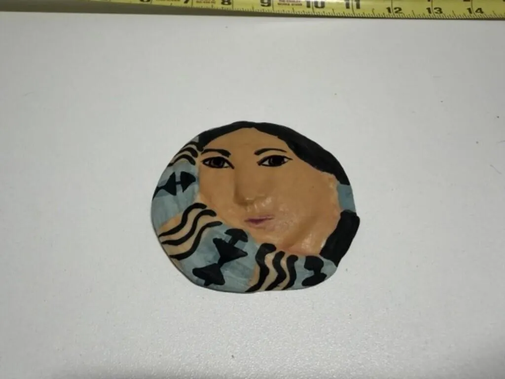 Carol Halmy Brooch Native American Bisque Porcelai