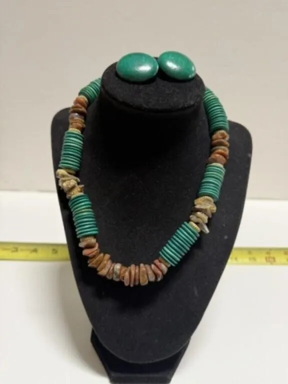 Vintage 70s Statement Necklace-Jasper Stones?