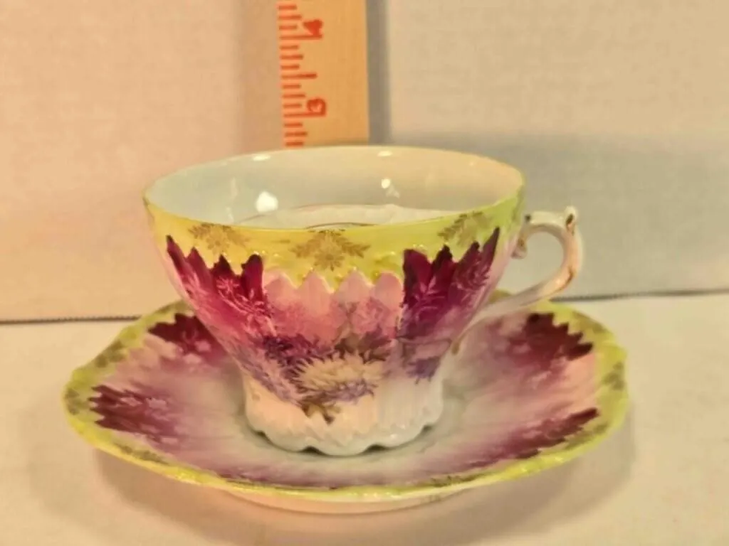 China mustache cup & saucer, Weimar Germany