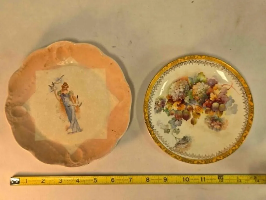 2 China saucers, 7" & 6�" across