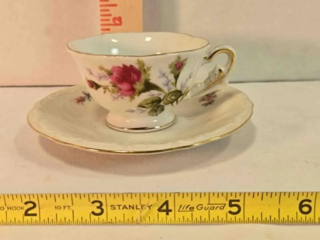 Miniature pedestal China cup & saucer
