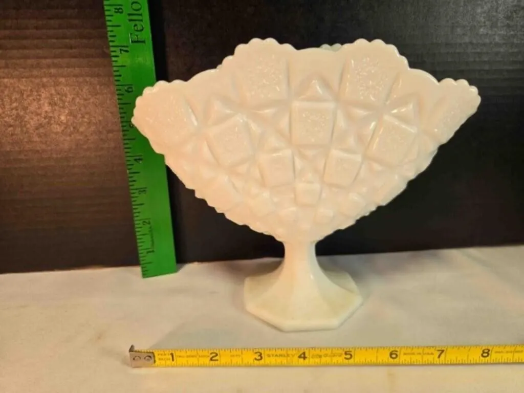 Westmoreland white milk glass fan vase