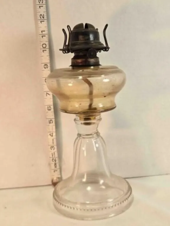 Vintage oil lamp, 12" tall
