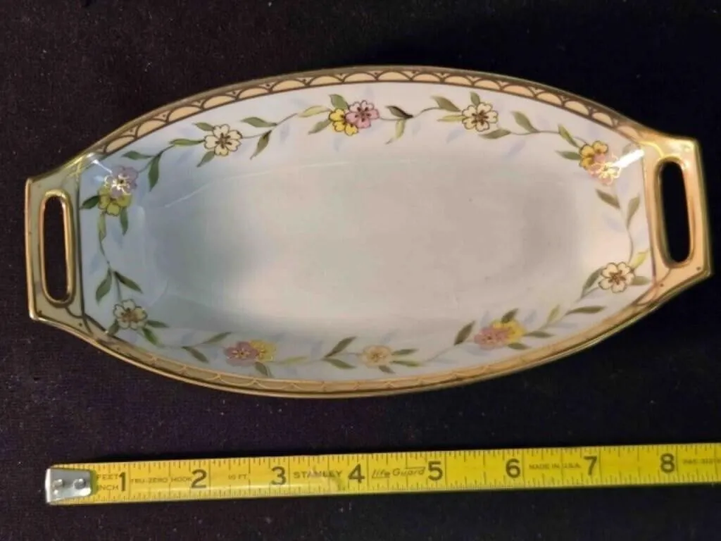 Hand painted Nippon China dish w/handles