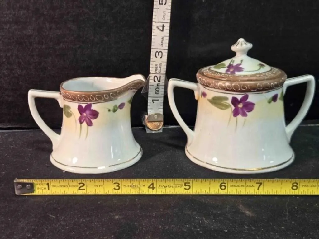 Porcelain Creamer & Sugar set, Japanese