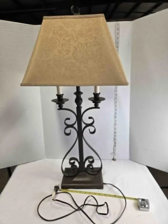 Metal lamp, 33" tall