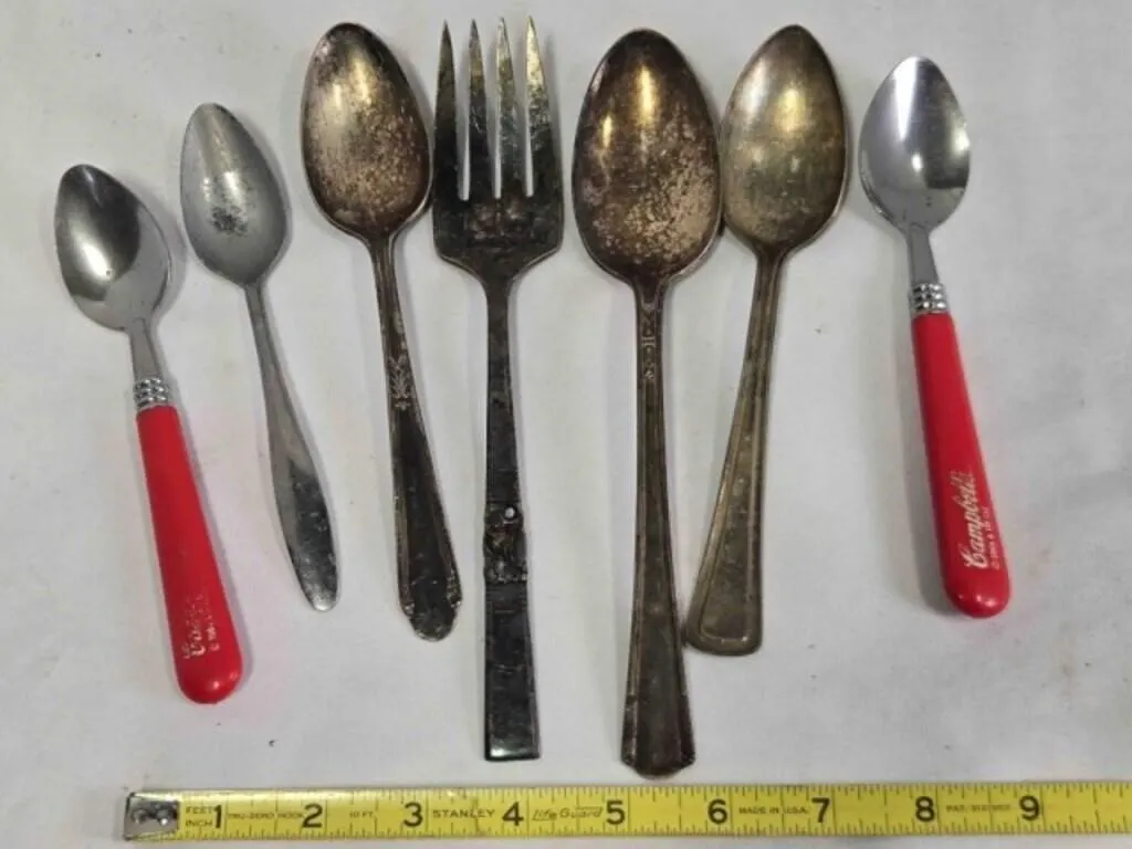 6 Stainless Steel spoons, fork