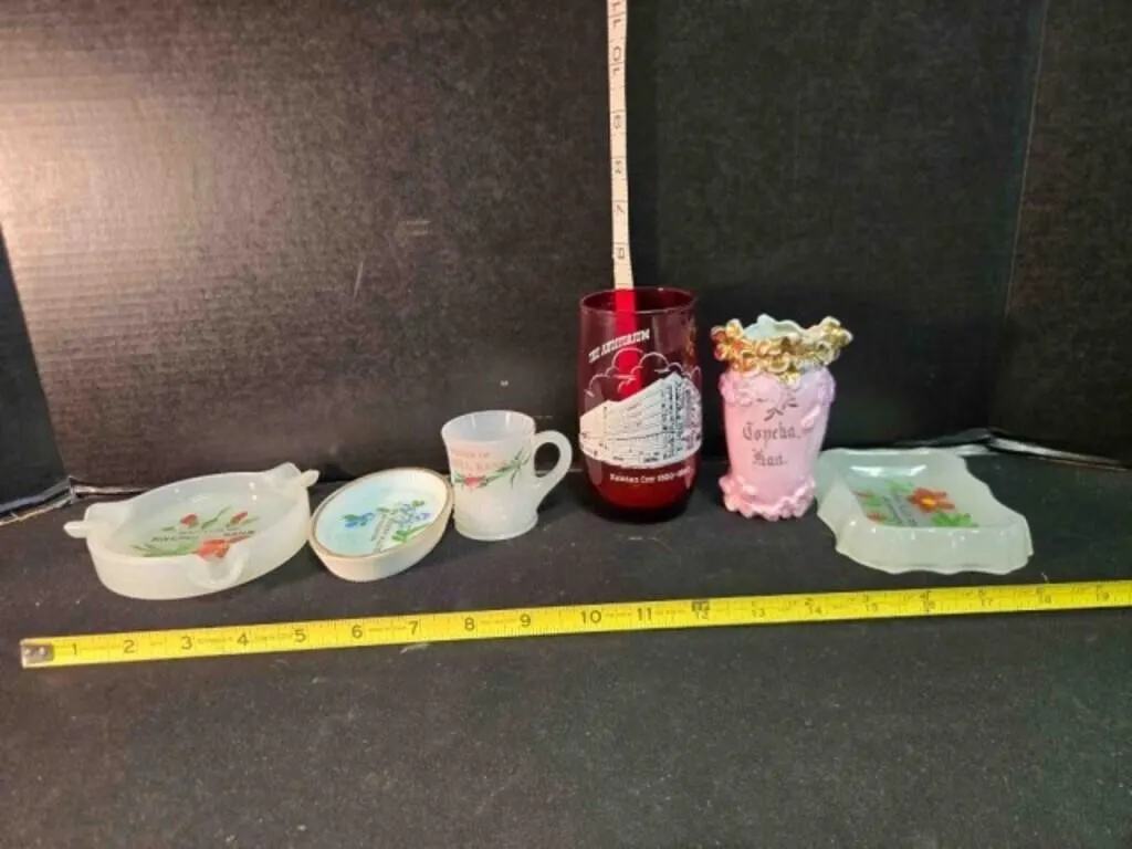Kansas souvenirs, ashtrays, glasses, cups