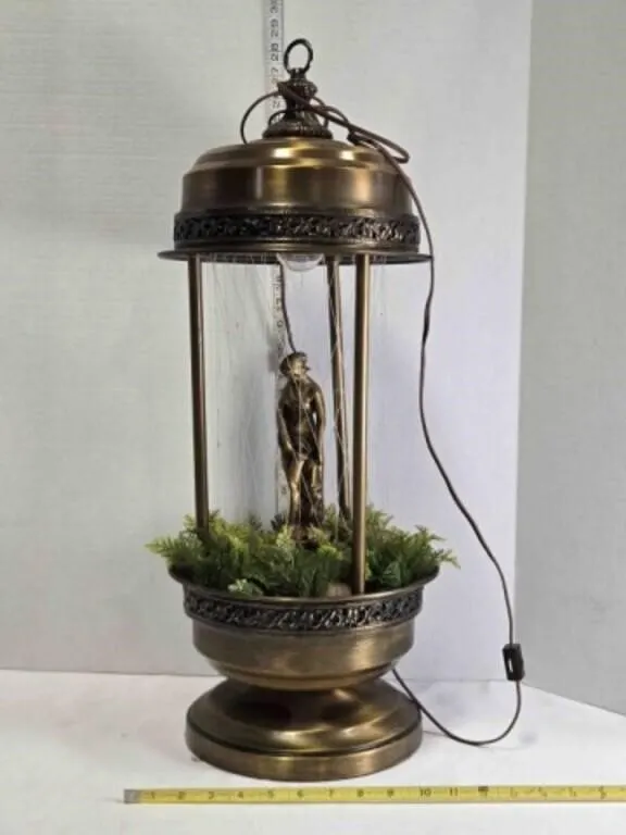 Greek Goddess tabletop mineral oil rain lamp