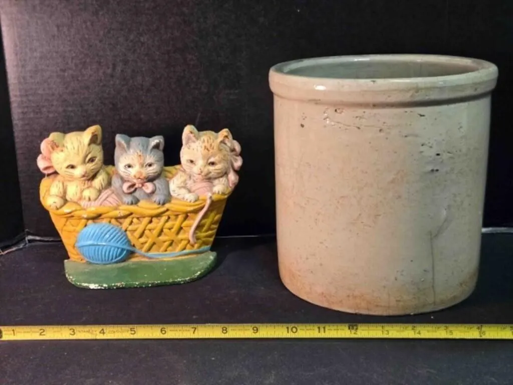 Crockery jar & Kitty doorstop