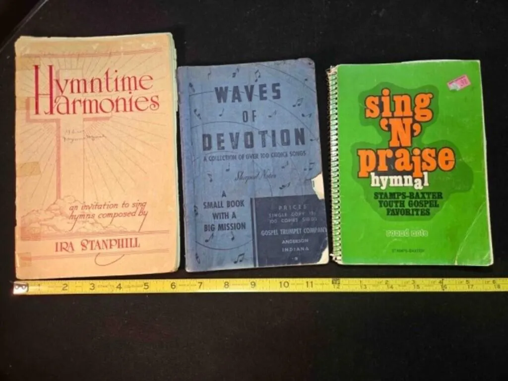 3 Gospel songbooks, Stamps-Baxter Youth (round)