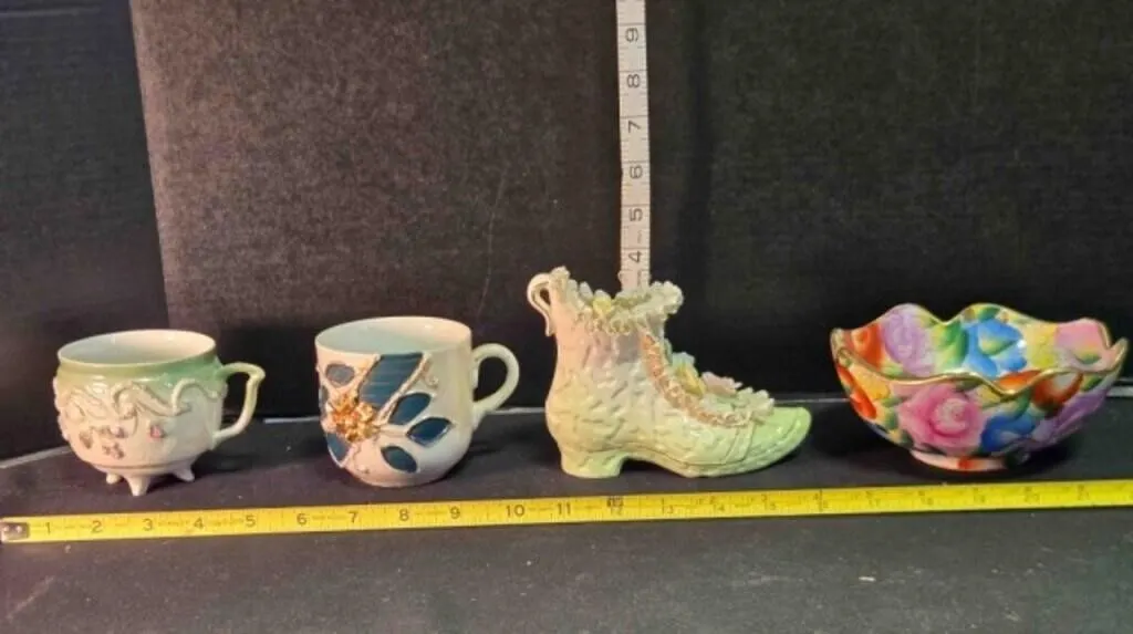 Ceramic bowl, 2 cups, ceramic boot