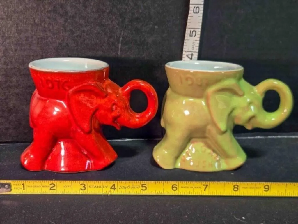 2 Frankoma Pottery Republican Elephants