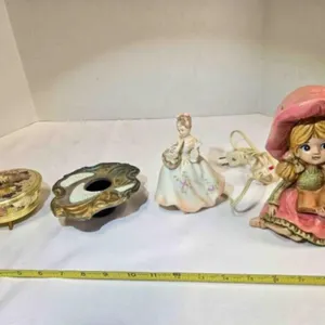 Musical powder box, flower frog vase, night light