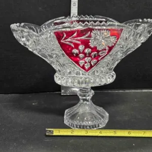 German Anna Hutte lead crystal pedestal bowl