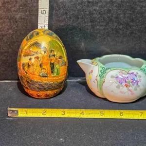 Chinese design decorative egg & Cream pitcher