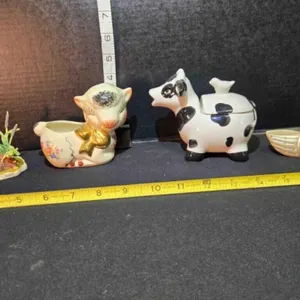 2 Sugar bowls, Uninvited Caller, swan figure
