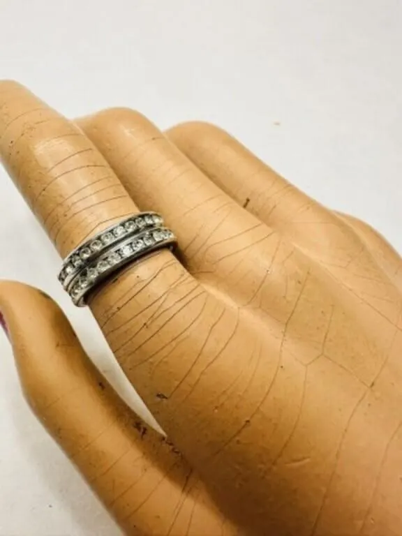 2 Eternity Rhinestone Band rings--all size 6.75
