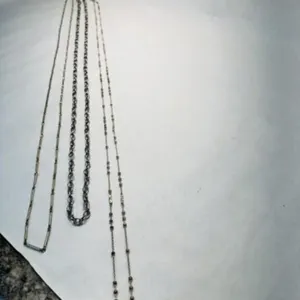 3 LONG Silver tone Chains--great for doubling