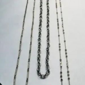 3 LONG Silver tone Chains--great for doubling