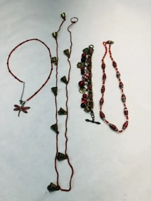 Seed Bead Dragon Fly Necklace--rhinestones missing