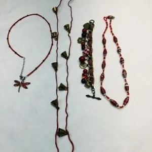Seed Bead Dragon Fly Necklace--rhinestones missing