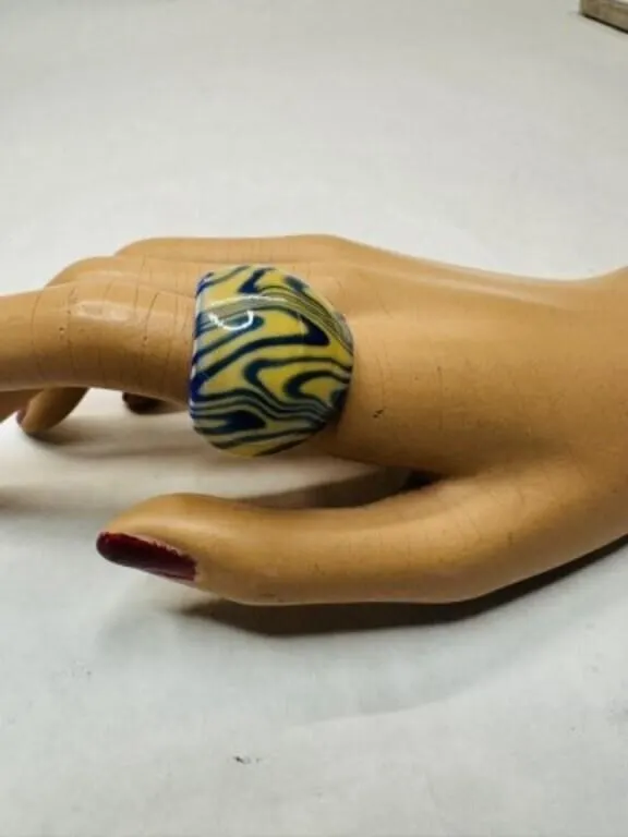 Acrylic Dome ring or Lucite or Vintage Art Plastic