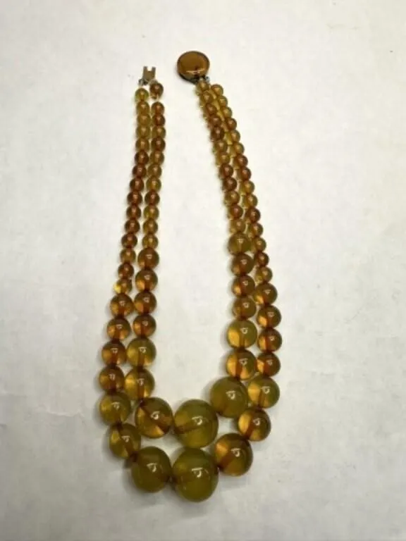 Vintage Lucite Double Strand Necklace-18"
