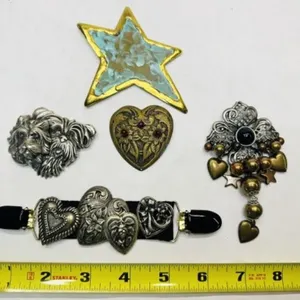 Fashion Brooches Pins, Large Str, Heart, Dogs, Dan