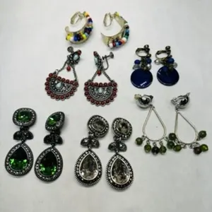 6 pr Earrings, Dangle, Rhinestone, Beads, SW style