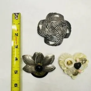 Art Deco Brooches Pins & Heart Button Pin-largest