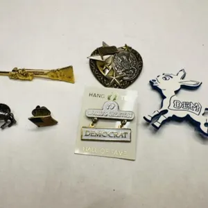 Democrat Pin Brooches-Donkey w/ broom, Worlds