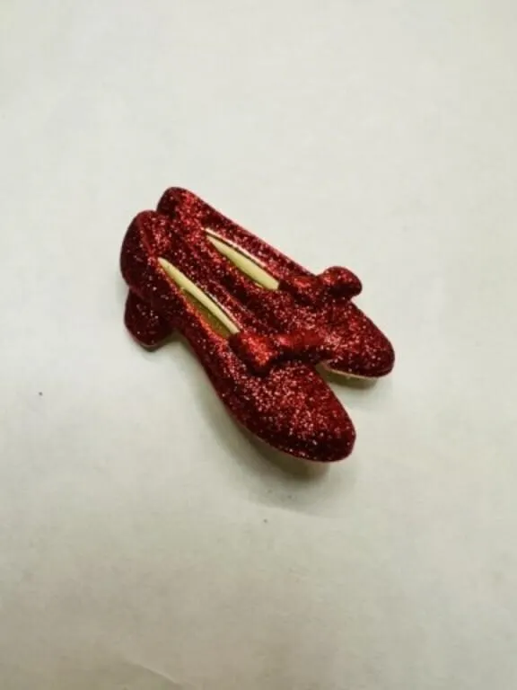 Wizard of Oz Red Ruby Slippers brooch-signed but