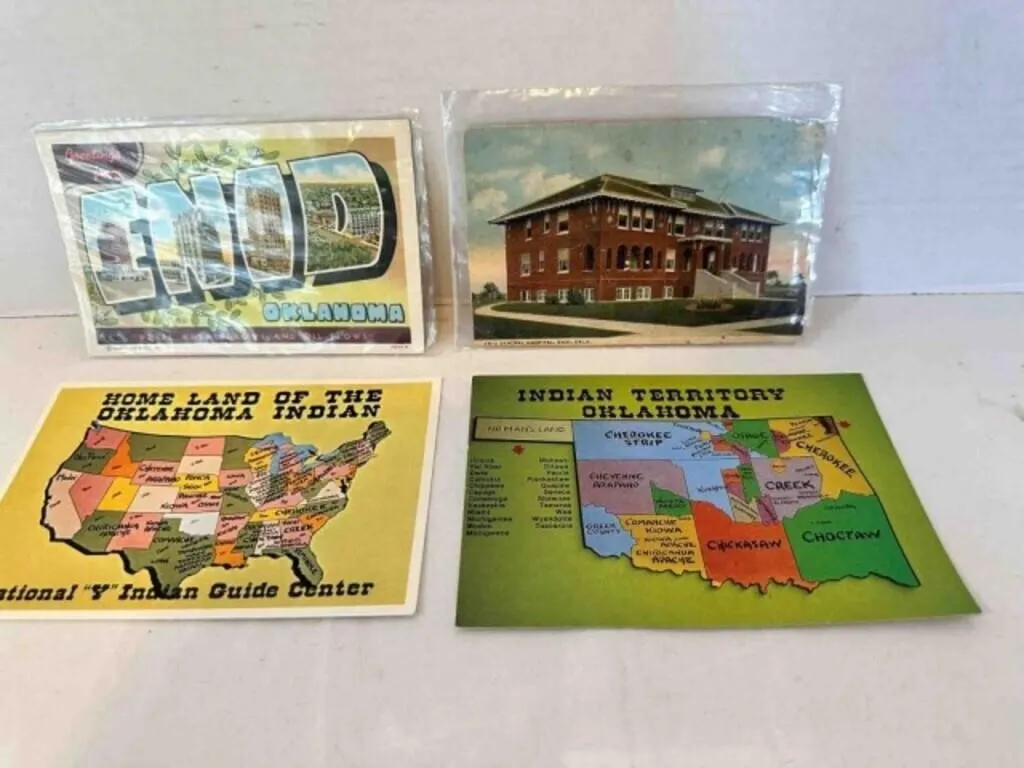 4 Oklahoma Souvenir Post Cards-Enid General Hospit