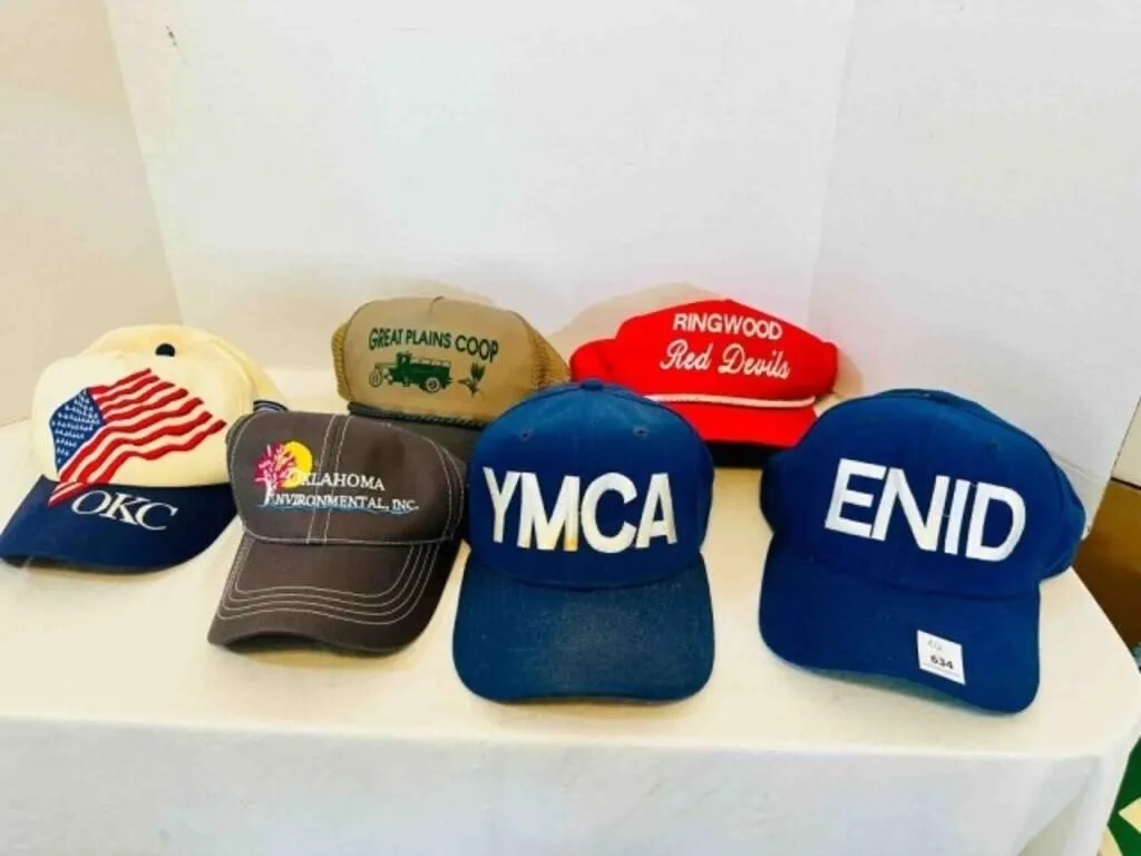 6 Ball Caps-Embroidered, Enid, YMCA, OKC
