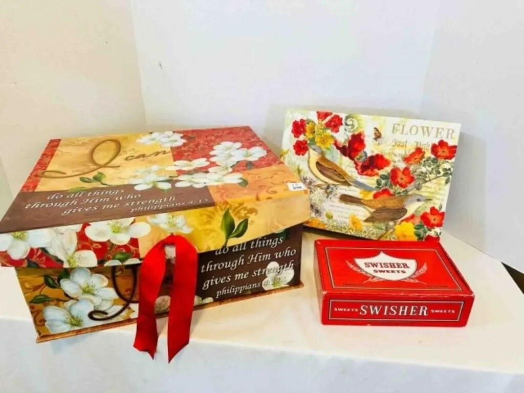 Decorative Storage Boxes & vintage Cigar Box