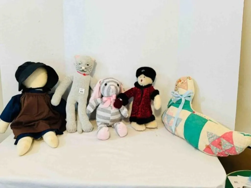 Quilt Duck, 3 hand made stuffed animals, Bear