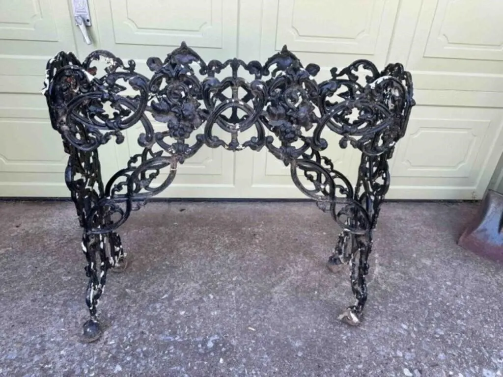 Cast Iron Garden Planter Frame on Wheels 31x8x31"