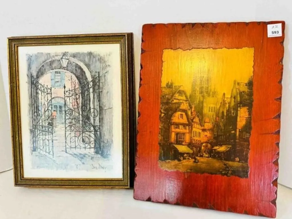 City Scenes Framed 12x15, Decoupaged 12x16