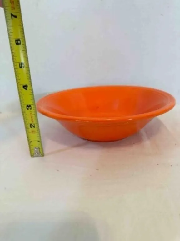 9" Orange unmarked Serving Bowl Harlequin or Fiest
